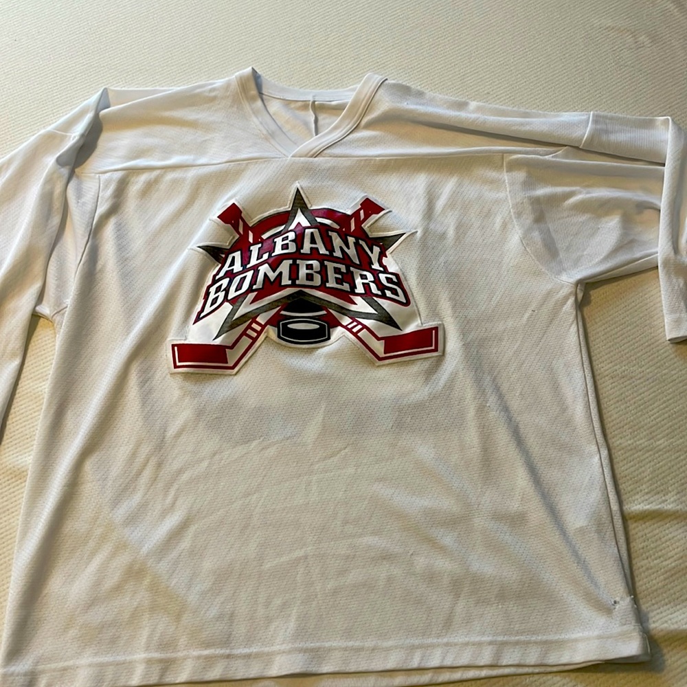 Albany Bombers Hockey Jersey. Men’s size Large. CCM brand. Albany, New York